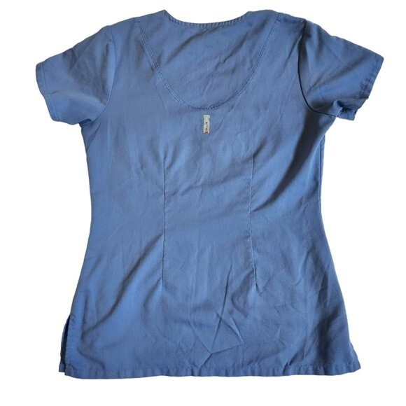 Grey's Anatomy Active Blue Short Sleeve 4 Pocket Scrub Top Size XS - Picture 2 of 11